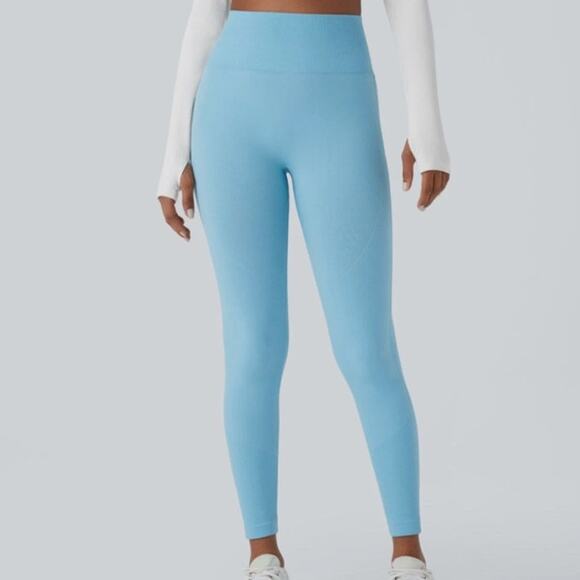 Halara Leggings XL (7/8 Length) Butt Lifting Tummy Control Topaz Blue NWT - Picture 1 of 7